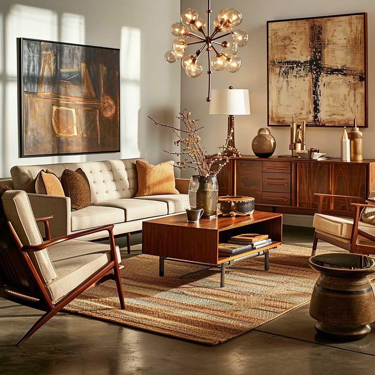 Thiết kế nội thất nhà phố Mid - Century Modern 